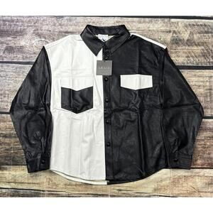 Le Lis Collection Jacket Womens S Faux Leather Colorblock